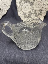 Vintage Glass Creamer With Handle Scalloped Rim Beautiful - $7.92