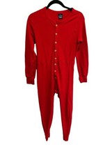 Vtg DUOFOLD Mens Union Suit Red Wool Blend Long Johns Thermal Back Flap Sz Small - £29.48 GBP