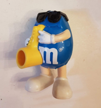 Blue M&amp;M&#39;s Candy Dispenser Burger King Kids Club Meal Toy 1996 Saxophone Player - £3.89 GBP