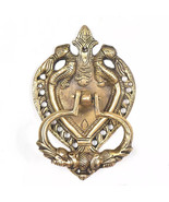 Antique Magnificient Peacock Carved Brass hand made Door Knocker door bell - £77.52 GBP