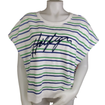 Tommy Hilfiger Nautical Stripe Top Womens 2X French Terry Sweatshirt Short Sleev - £20.79 GBP