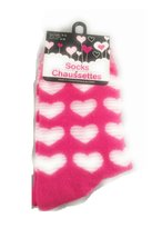 Neon Hot Pink Heart Stripe Crew Socks Casual Rockabilly Lolita Love Novelty Gift - £3.05 GBP
