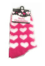 1-Pair Neon Hot Pink Heart Stripe Crew Socks Casual Rockabilly Lolita Lo... - $3.93