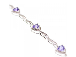 925 Sterling Silver Purple Tourmaline Bracelet - $80.72