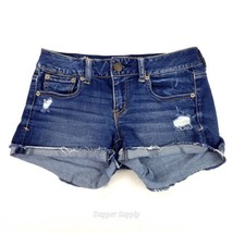 American Eagle Outfitters Super Stretch Cut Off Shorts Women&#39;s Size 4 Blue - $18.71