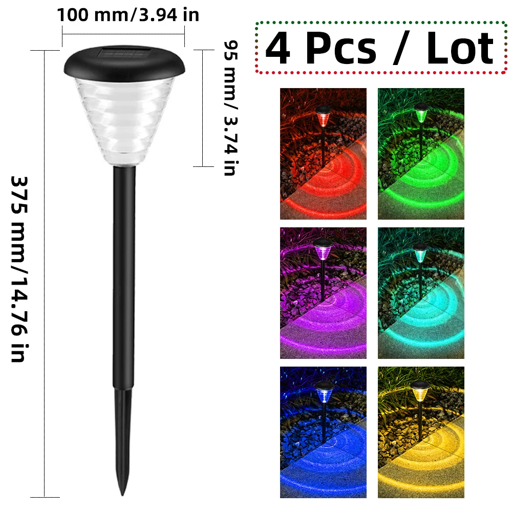 4PC Garden Lights Solar LED Light Outdoor Waterproof RGB Color Changing Solar Pa - £61.29 GBP