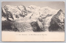 Famous Chamonix Mont Blanc Plan Praz Snow Capped Peaks Geneva Vintage Po... - $14.45