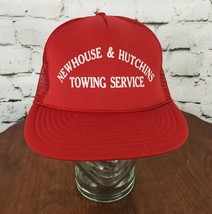 Newhouse &amp; Hutchins Towing Trucker Hat Red Mesh Snapback Collectible Vintage - £14.79 GBP