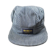 Vintage Osh Kosh Hat Railroad Engineer Hickory Striped Made In USA Snapb... - £21.28 GBP