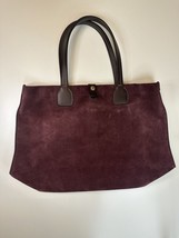 Daniel And Bob Cuoio Tote Hobo Bag Red Suede Exterior Large Handbag Womens - $116.86
