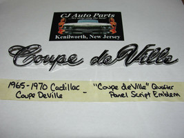 New 1965-1970 Cadillac "Coupe Deville" Quarter Panel Fender Script Emblem - $69.29