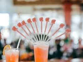 10 Rums Of Puerto Rico Vintage Swizzle Sticks  Orange Cocktail Plastic S... - £7.93 GBP