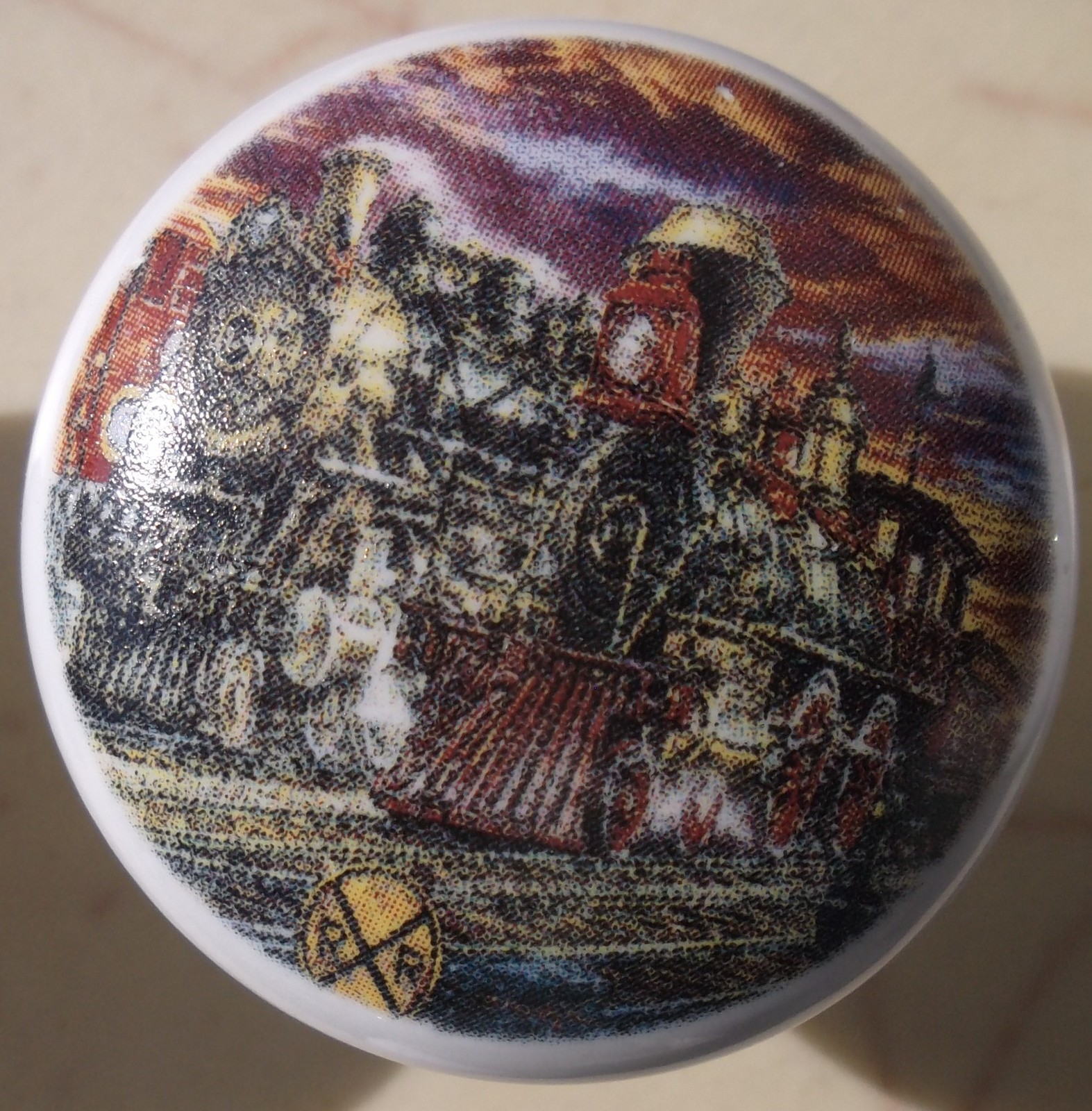 Ceramic Cabinet Knobs W/ Old World Trains - $4.26