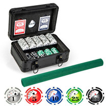 Texas Holdem Poker Chip Set with 300 Pieces Chips-Black - Color: Black - £64.56 GBP