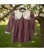 Vintage Love Brand Girls Long Sleeve Collared lace Dress Size 6X mauve l... - $367.33 MXN