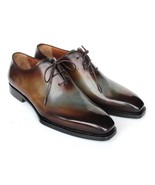 Paul Parkman Mens Shoes Oxfords Brown Blue Welted Goodyear Handmade 22U87 - $806.93 CAD