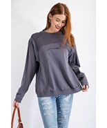  Terry Knit Loose Fit Pullover - $48.42 CAD