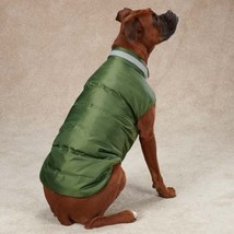 Puffy Dog Vest Casual Canine North Paw Warm Medium Size Chive Green CLOSEOUT - £27.95 GBP