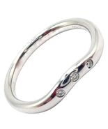 Authentic! Tiffany &amp; Co. Platinum Peretti Diamond Wave Curved 2mm Band R... - $1,250.00