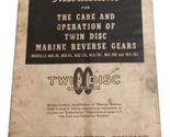 1940s Twin Disc Clutch Company Instructions for Twin Disc Marine Reverse... - £19.91 GBP