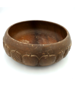 Large Vintage Carved Fruit Wooden Bowl Chip Snack bowl 10&quot; Fall Spring C... - $471.03 MXN