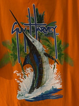 Guy Harvey-AFTCO  Mens 2XL Jumping Swordfish on Orange Tshirt Pocket - $15.60