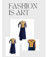 Midnight blue formal dress maxi kaftan evening wear wedding casual gown - $1,227.49 MXN