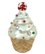 Ceramic Christmas Cupcake Lights Up Starlight Candy Led Battery Operated Decor - $48.38