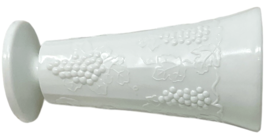 Vintage Colony Harvest Grapevine White Milk Glass Footed Vase 7.75" image 3