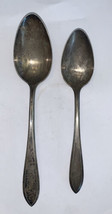 LOT OF 2 ANTIQUE VINTAGE COLLECTIBLE SPOONS R.C. CO PLUS SILVER PLATE - $10.88