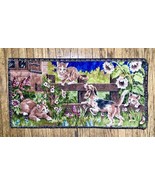 Vintage Woven Playful Puppy And Kittens In Flowers Runner Tapestry Wall ... - £63.46 GBP