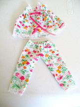 Modern Tagged Mary Hoyer 2 Piece Pajama Baby Doll Flower Print for 13&quot;-14&quot; Play - £14.93 GBP