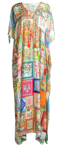 Johnny Was Kaftan Lace-Up Maxi Dress Sz-L/Xl Multicolor - £149.49 GBP