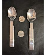 Lot Of 2 Stanley Roberts Oblique Teaspoon 6 In Korea Stainless MCM - $14.54