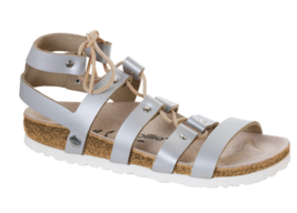 Birkenstock PAPILLIO Cleo Frosted Metallic Silver LEATHER 1008939 US 6  ... - $59.99