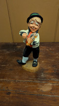 Vtg Henning Wood Carving Figurine - Fiddler Boy with Fiddle - Made in No... - $21.28