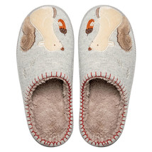 Mo Dou New Autumn/Winter Warm Plush Women Slippers Cute Squirrel Embroidery Soft - £24.50 GBP