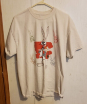 Bugs Bunny Looney Tunes Men&#39;s XL Beige Natural Cotton T-Shirt Loot Crate - $9.89