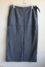 Vtg 90s J. Crew 8 Charcoal Gray Wool Blend Long Pencil Skirt Drawstring Pockets - £32.87 GBP