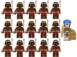 Egyptian Pharaoh King Tut &amp; Nubian Archers Army 16 Minifigure Building B... - £18.60 GBP