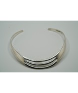 Handmade Vintage Taxco Heavy Sterling Silver Collar Necklace 4 5/8&quot; Inne... - $3,151.55 MXN