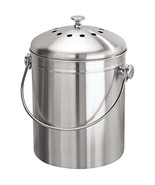 InterDesign Basic Compost Bin with Charcoal Philtres, Stainless Steel Ki... - $46.83