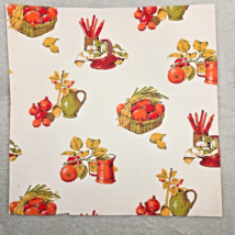 Vintage Wallpaper Sample Sheet 70s Retro Kitchen Fruits Craft Supply Dollhouse - £7.78 GBP