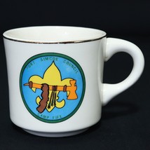 Boy Scouts VTG BSA Ceramic Mug Fort Simcoe Council, Camp Fife Tomahawk Cup RARE - £48.78 GBP