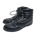 JUSTIN Basics Womens Boots Size 8B Black  Leather Lace Up Roper JBL400 - $387.19 MXN