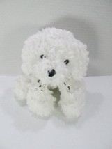 Fiesta Bichon Frise Dog Plush White Puppy 8&quot; Stuffed Animal Toy w/Bow Realistic - £11.08 GBP