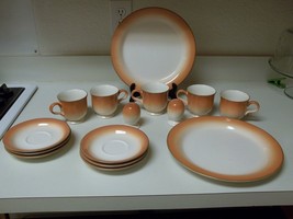 Mikasa Fashion Tones ~ Smoked Salmon ~ 15 Pcs ~ Plates Cups - £42.00 GBP