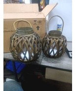 Woven Lantern with Metal Handle (Set of 2),   125 - $52.44 CAD