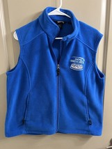 Women&#39;s Full Zip Blue Fleece Vest  XL Fleece Disc Golf - £7.52 GBP