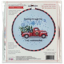 Dimensions Learn-A-Craft Counted Cross Stitch Kit 6 Round-Holiday Family... - $42.49